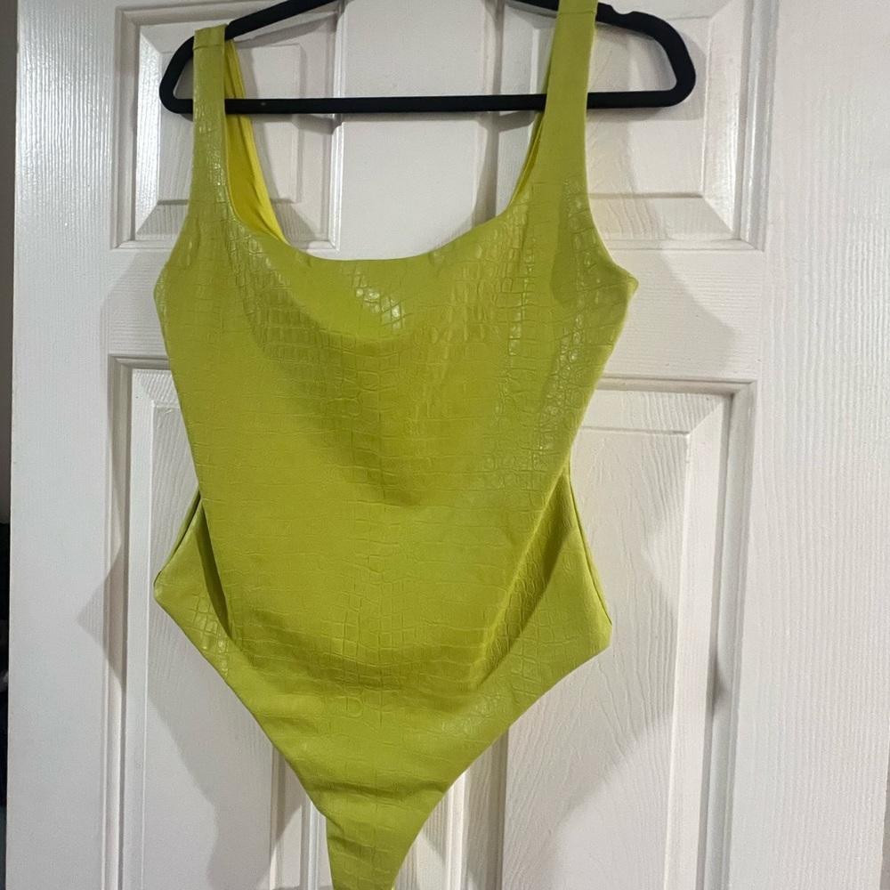 Naked Wardrobe Croc Green Bodysuit One Piece